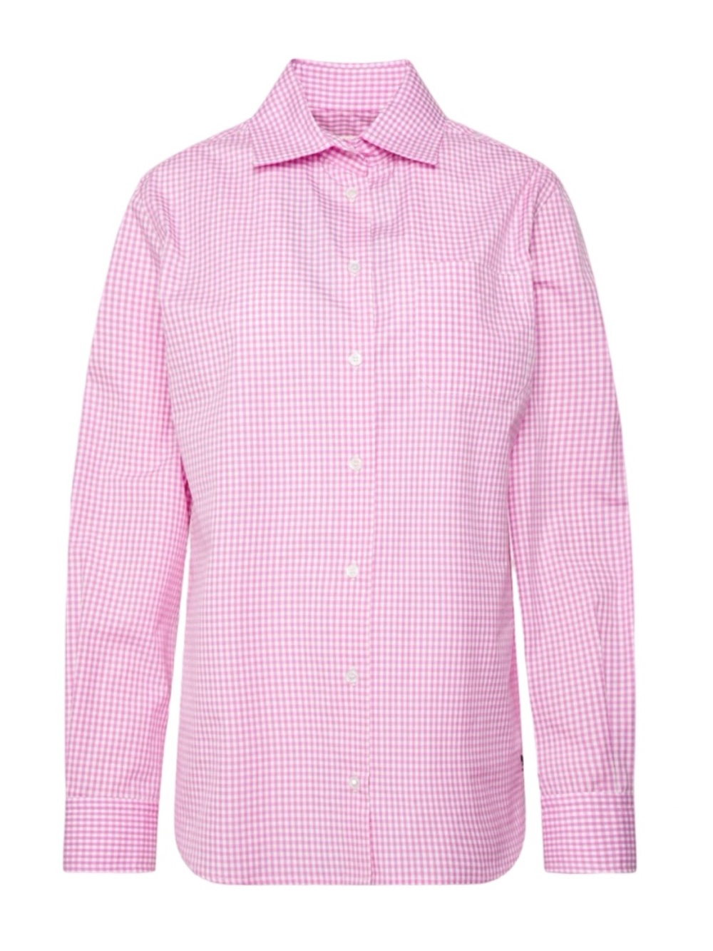 Max Mara Weekend Pink Gingham Button Down Shirt Cotton Coastal Preppy Nautical